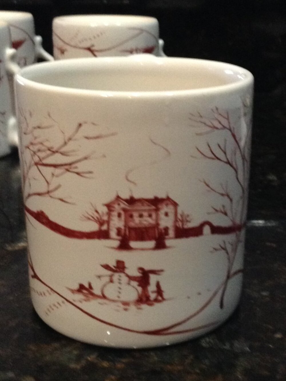 NWOT (4) Juliska Country Estate Mugs "Winter Frolic" 12 oz Collectible Quality - Picture 7 of 7